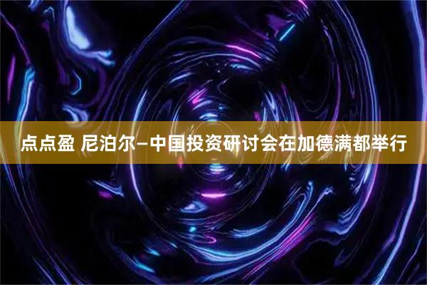 点点盈 尼泊尔—中国投资研讨会在加德满都举行